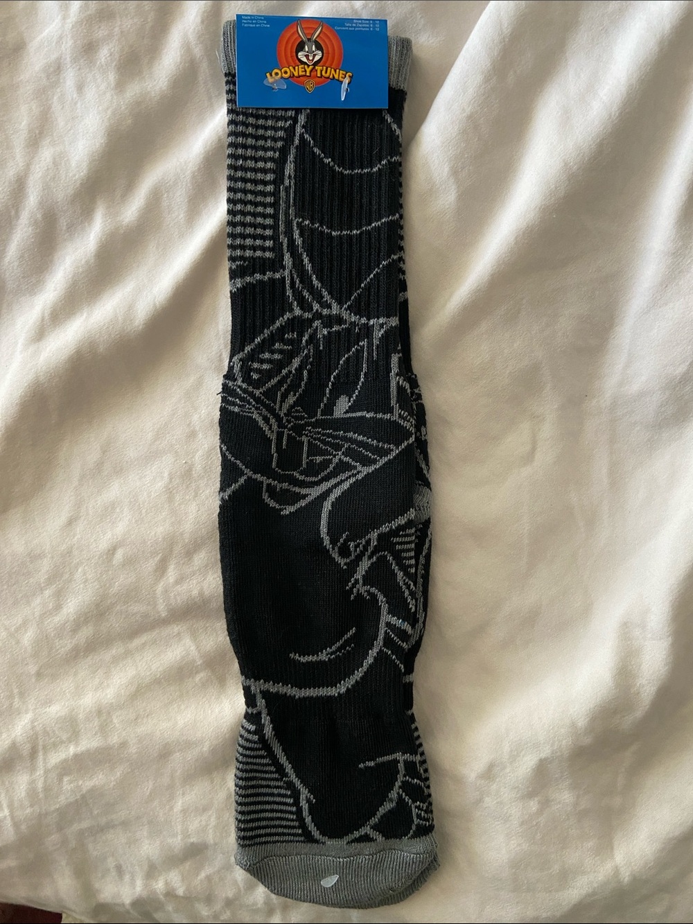 Exclusive Warner Bros. Looney Tunes Bugs Bunny Black & Gray Crew Socks